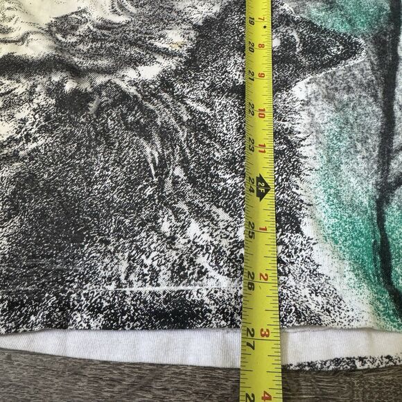 Vintage Wolf Shirt Mens XXL All Over Print AOP Single Stitch 90s tribal Aztec - Picture 10 of 11